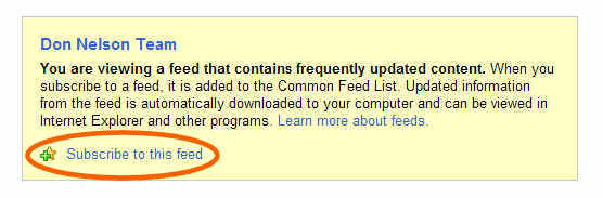 ie2 Click on "Subscribe to this feed".