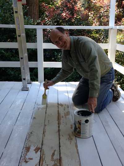 Priming the deck.