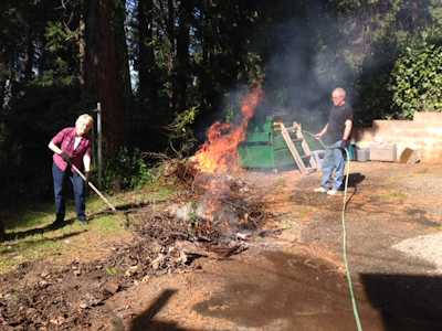 A really pleasant afternoon burning brush.